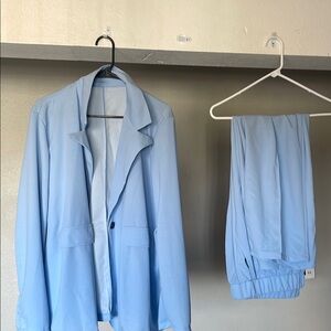 Light Blue Blazer and Pants Set